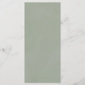 Elegant Ivory Sage Floral Greenery Wedding Menu (Achterkant)