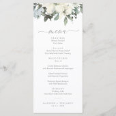 Elegant Ivory Sage Floral Greenery Wedding Menu (Voorkant)