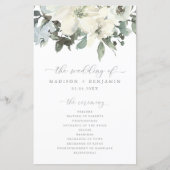Elegant Ivory Sage Floral Greenery Wedding Program (Voorkant)
