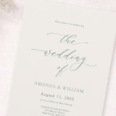 Elegant Ivory & Sage Wedding Invitation  Kaart