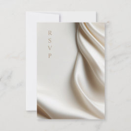elegant ivory satin wedding meal choices RSVP