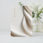 elegant ivory satin wedding meal choices RSVP (Debout devant)