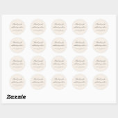 Elegant Ivory Script Wedding Custom Dank u Ronde Sticker (Vel)