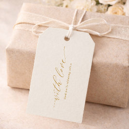 Elegant Ivory Thank You Gift Tag Cadeaulabel