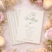 Elegant Ivory Wedding Invitation with Pattern Back