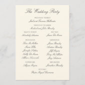 Elegant Ivory Wedding Programme Programma (Achterkant)