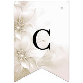 Elegant Ivory White Flowers Bunting Flag Vlaggetjes (Eerste vlag)