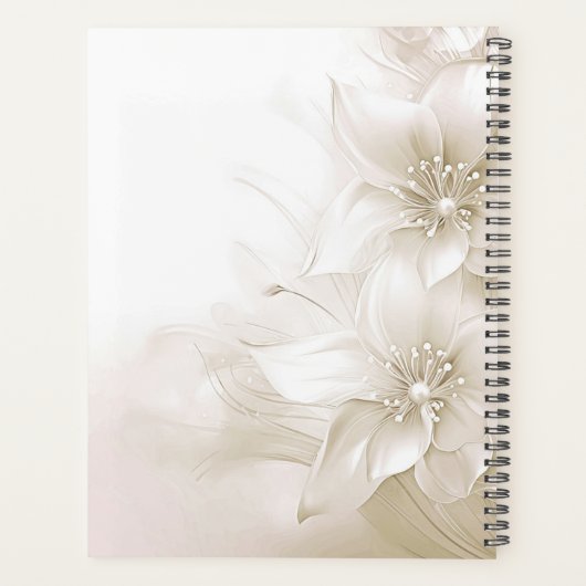 Elegant Ivory White Flowers Planner (Dos)
