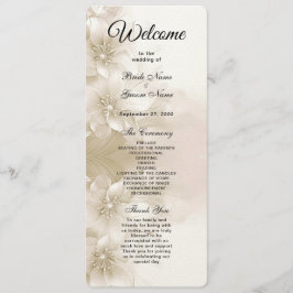 Elegant Ivory White Flowers Wedding Program Programma