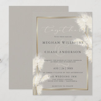 Elegant Ivory White Pampas Grass Kaart