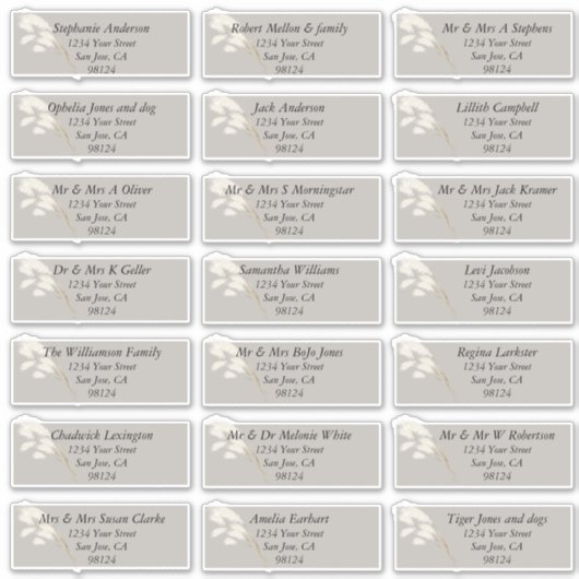 Elegant Ivory White Pampas Grass Sticker (Voorkant)