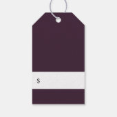 Elegant Ivory White Plum Paarse Floral Price Label Cadeaulabel (Achterkant)