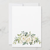 Elegant Ivory White Roses Greenery Wedding Save The Date (Achterkant)