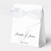 Elegant J-monogram | Bruiloft gunstboxen Bedankdoosjes (Voorkant Zijde)