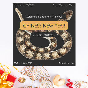 Elegant jaar van de slang Chinees Nieuwjaar Kaart