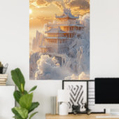 Elégant Jade Blanche et Poster du Palais Doré (Bureau à domicile)