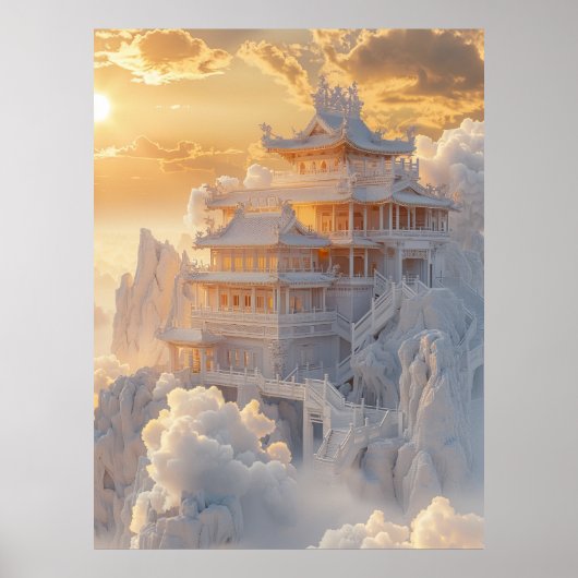 Elégant Jade Blanche et Poster du Palais Doré (Devant)