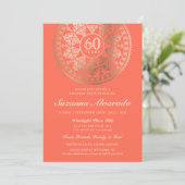 Élégant jalon Anniversaire Invitations Gold Foil (Debout devant)