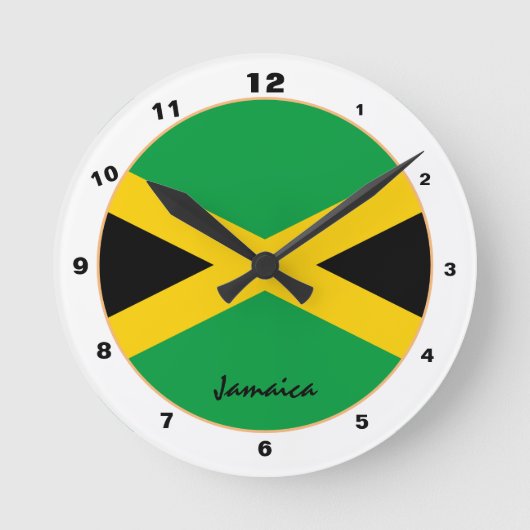 Elegant Jamaican Flag, Jamaica Home / design Ronde Klok (Voorkant)