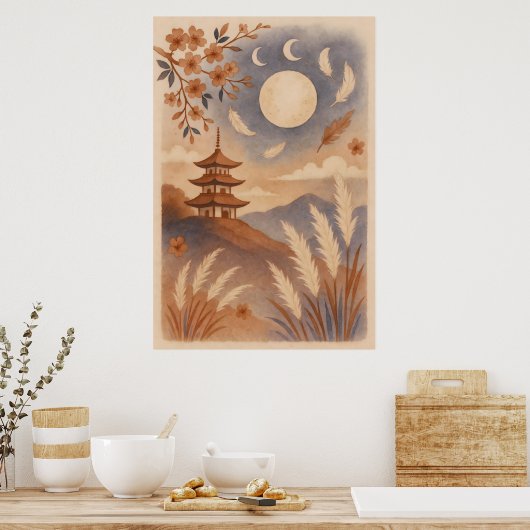 Elegant Japanese Wall Art – Traditional Poster (Keuken)