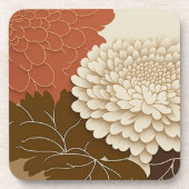 Elegant Japans Chrysanthemum Print Onderzetters (Voorkant)