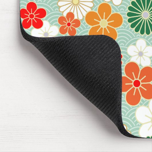 Elegant Japans Floral Pattern Mousepad Muismat (Hoek)
