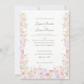 Elégant jardin bohème invitation mariage (Devant)