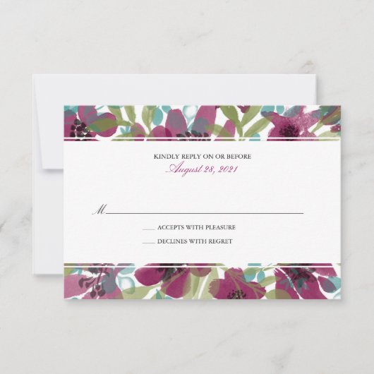 Elégant jardin de fleurs d'aquarelle | RSVP pour m (Devant)