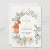 Elégant jardin d'été Faire-part de mariage floral (Devant)