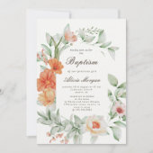 Elégant jardin d'été Floral Baptism Invitation (Devant)