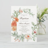 Elégant jardin d'été Floral Baptism Invitation (Debout devant)