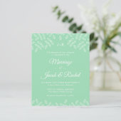 Elégant Jardin Feuilles Mint GreenWedding Invitati (Debout devant)