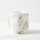 Elégant Jardin Fleur Monogramme Café Mug (Devant gauche)