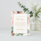 Elégant jardin fleuri | Carte de réception Merci (Debout devant)