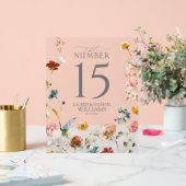 Elégant Jardin Fleurs Aquarelle Numéro de tableau (Mariage)