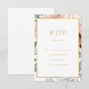 Elégant Jardin Floral Blush Carte RSVP