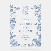 Elégant Jardin Français Bleu Mariage Floral Bienve (Recto)