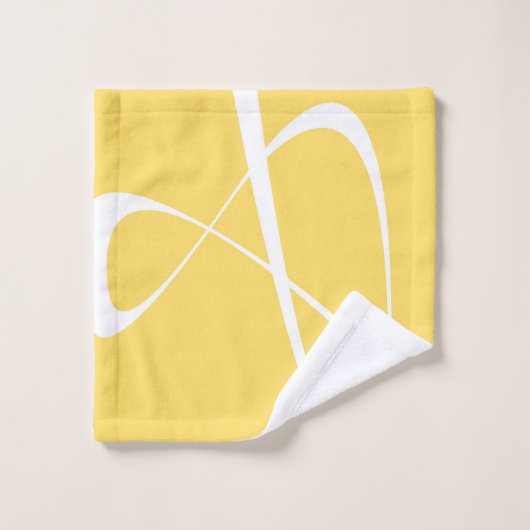 Elégant jaune blanc moderne (Gant de toilette)