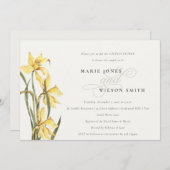 Élégant Jaune Daffodil Couples Invitation douche (Devant / Derrière)