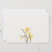 Élégant Jaune Daffodil Floral Enregistrer La Carte (Dos)