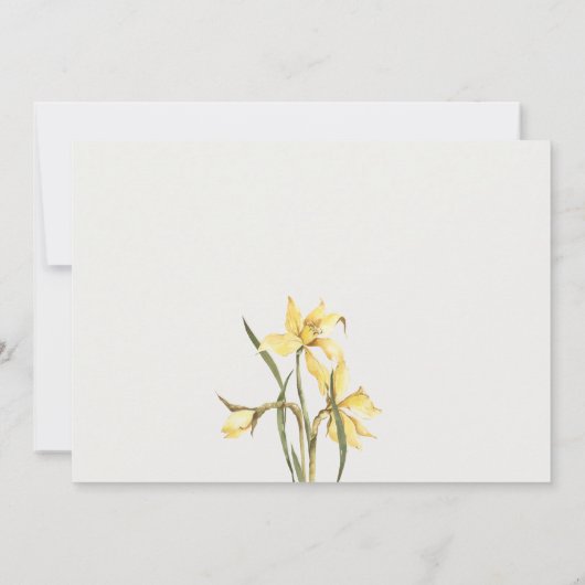 Élégant Jaune Daffodil Floral Enregistrer La Carte (Dos)