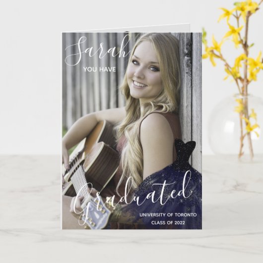 Elegant Je hebt foto Collage Graduatio gestudeerd Kaart (Gele Bloem)