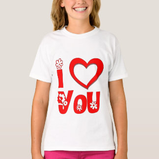 Elegant Je T'Aime | T-Shirt Rouge Minimaliste pour