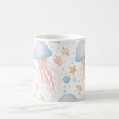 Elegant Jellyfish & Ocean Elements Pattern Mug Koffiemok (Center)