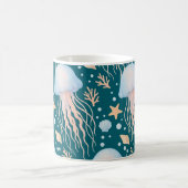 Elegant Jellyfish & Ocean Elements Pattern Mug Koffiemok (Center)