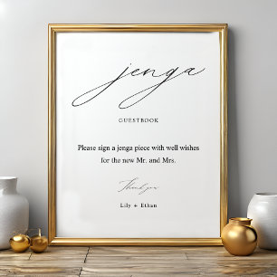 Élégant Jenga Mariage Livre d'or