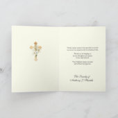 Elegant Jesu Rozen Christelijk condoleances Dank u Bedankkaart (Binnen)