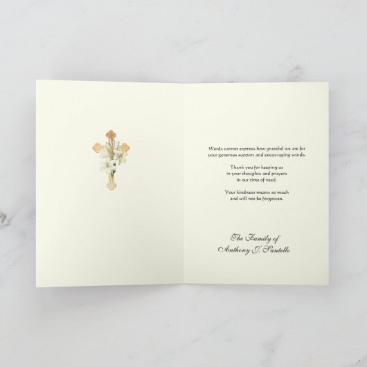 Elegant Jesu Rozen Christelijk condoleances Dank u Bedankkaart (Binnen)