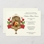 Élégant Jésus première communion Invitations (Devant / Derrière)