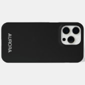 Elegant Jet Black gepersonaliseerde naam - Case-Mate iPhone Case (Achterkant (horizontaal))